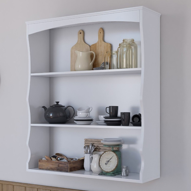 Home Source Polar White 3 Shelf Wall Mounted Storage Unit - image 1