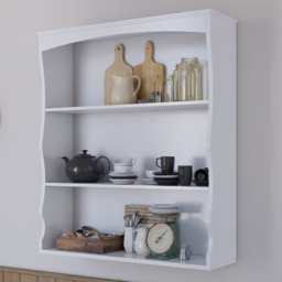 Home Source Polar White 3 Shelf Wall Mounted Storage Unit - thumbnail 1