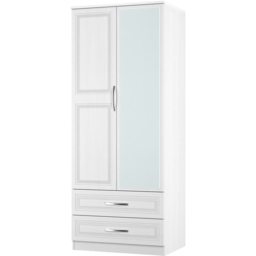 Crowndale Dorset 2 Door 2 Drawer Signature White Mirrored Wardrobe Ready Assembled - thumbnail 4