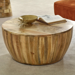 Brooklyn Surrey Drum Style Solid Wood Coffee Table - thumbnail 1