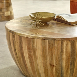 Brooklyn Surrey Drum Style Solid Wood Coffee Table - thumbnail 3