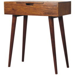 Artisan Furniture Chestnut Mango Wood Mini Foldable Mirror Vanity Dressing Table - thumbnail 3