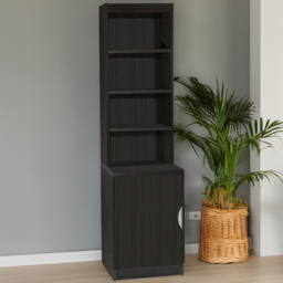 R White Cabinets Single Door Black Desk Height Cupboard with Hutch