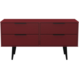 Crowndale Hong Kong 4 Drawer Matt Red and Black Bed Box Ready Assembled - thumbnail 3