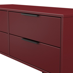 Crowndale Hong Kong 4 Drawer Matt Red and Black Bed Box Ready Assembled - thumbnail 4