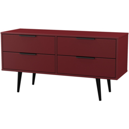 Crowndale Hong Kong 4 Drawer Matt Red and Black Bed Box Ready Assembled - thumbnail 2