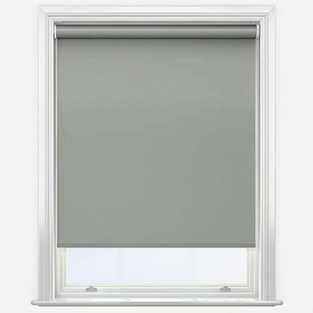 New Edge Blinds Dark Grey Thermal Blackout Motorised Roller Blind with Motor Kit 45cm - image 1