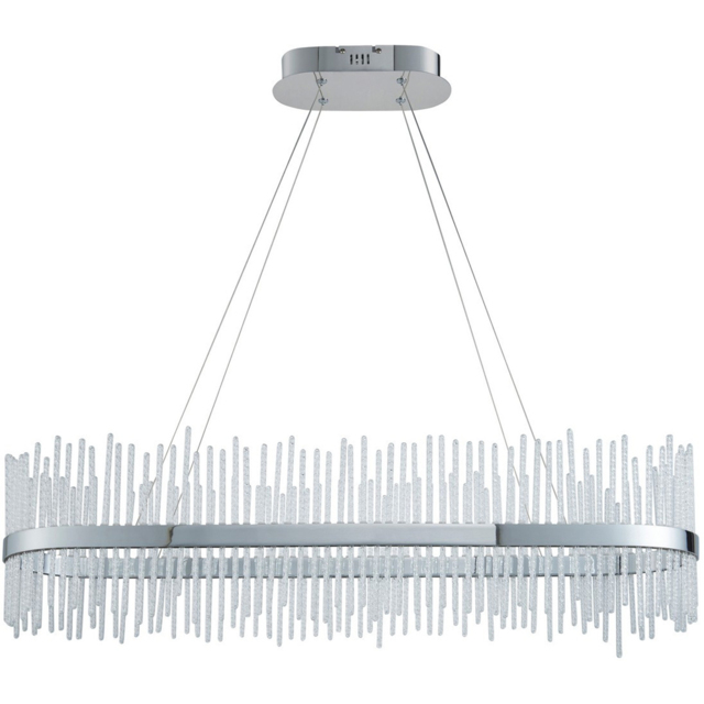 Merano Trapani Clear Glass Chrome Plate Bar Pendant Light - image 1