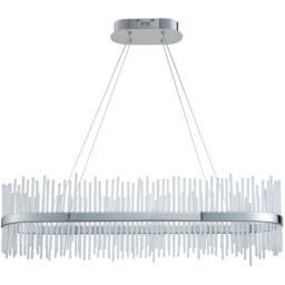 Merano Trapani Clear Glass Chrome Plate Bar Pendant Light