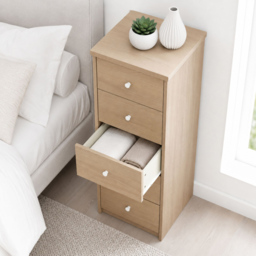Core Products Freya Smoked Oak Foil Finish 5 Drawer Narrow Chest of Drawers - thumbnail 4