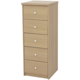 Core Products Freya Smoked Oak Foil Finish 5 Drawer Narrow Chest of Drawers - thumbnail 2