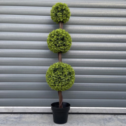 Leaf Topiary Green Triple Ball Artificial Tree in Pot 120cm - thumbnail 2