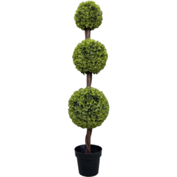 Leaf Topiary Green Triple Ball Artificial Tree in Pot 120cm - thumbnail 1