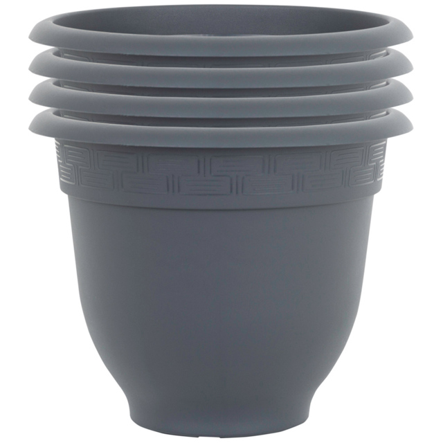 Wham Bell Pot Slate Recycled Plastic Round Planter 36cm 4 Pack - image 1