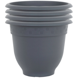 Wham Bell Pot Slate Recycled Plastic Round Planter 36cm 4 Pack - thumbnail 1