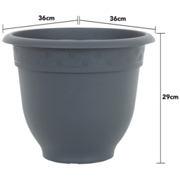 Wham Bell Pot Slate Recycled Plastic Round Planter 36cm 4 Pack - thumbnail 4
