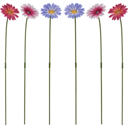 Garden Gear Purple Pink Magenta Metal Daisy Stake 6 Pack