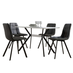 Home Source Luxor 4 Seater Grey Dining Set - thumbnail 2