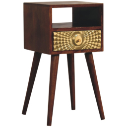 Artisan Furniture Eden Brown Single Drawer Single Shelf Solid Wood Mini Bedside Table - thumbnail 3