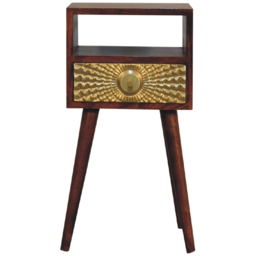 Artisan Furniture Eden Brown Single Drawer Single Shelf Solid Wood Mini Bedside Table - thumbnail 2
