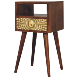 Artisan Furniture Eden Brown Single Drawer Single Shelf Solid Wood Mini Bedside Table - thumbnail 4