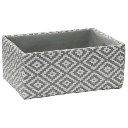 JVL Argyle Grey Rectangular Paper Storage Baskets 2 Pack - thumbnail 4