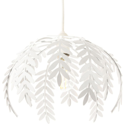 Happy Homewares White Gloss Fern Leaf Ceiling Pendant Shade