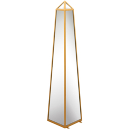 MirrorOutlet The Obelisk Gold Metal Edged Mirrored Garden Ornament 100 x 20cm