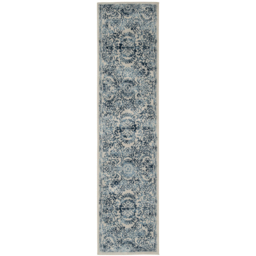 Kukoon Oscar Claudia Flat Vintage Blue Floral Medallion Rug 60 x 240cm - thumbnail 1