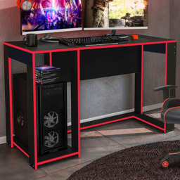 Ryker Ergonomic Gaming Desk Black and Red