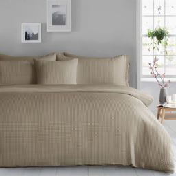 Velosso Waffle King Size Natural Duvet and Pillowcase Set