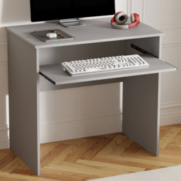 Home Source Newport Grey Computer Desk with Keyboard Tray - thumbnail 1
