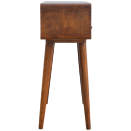 Artisan Furniture Chestnut 2 Drawer Single Shelf Mango Wood Curved Console Table - thumbnail 4