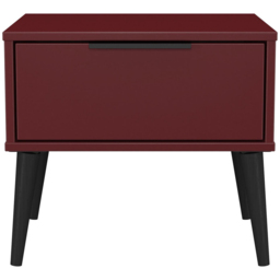 Crowndale Hong Kong Single Drawer Matt Red and Black Side Table Ready Assembled - thumbnail 3