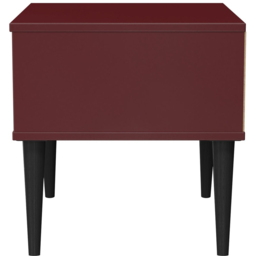 Crowndale Hong Kong Single Drawer Matt Red and Black Side Table Ready Assembled - thumbnail 4