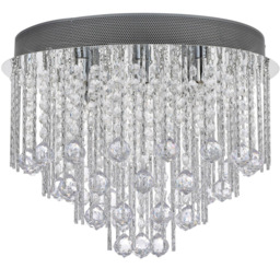 Silver Spiral Crystal 8 Light Chandelier