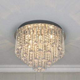 Silver Spiral Crystal 8 Light Chandelier - thumbnail 2