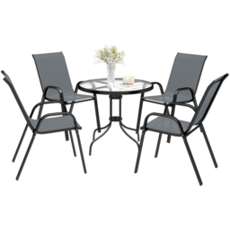 Outsunny 4 Seater Grey Garden Furniture Set - thumbnail 2