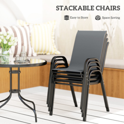 Outsunny 4 Seater Grey Garden Furniture Set - thumbnail 4