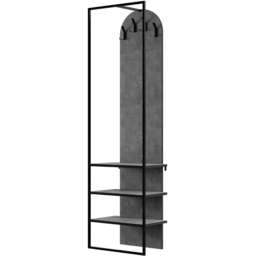FWStyle Archy White 3 Shelf Hallway Coat and Shoe Storage Rack