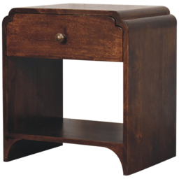 Artisan Furniture Newton California Walnut Single Drawer Single Shelf Bedside Table - thumbnail 4