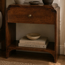 Artisan Furniture Newton California Walnut Single Drawer Single Shelf Bedside Table