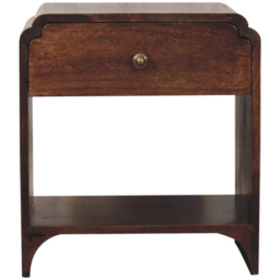 Artisan Furniture Newton California Walnut Single Drawer Single Shelf Bedside Table - thumbnail 2