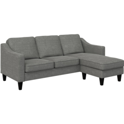 Dorel Brighton 3 Seater Grey Linen Sectional Sofa - thumbnail 3