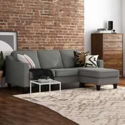 Dorel Brighton 3 Seater Grey Linen Sectional Sofa