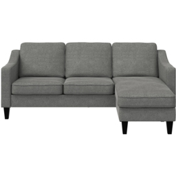 Dorel Brighton 3 Seater Grey Linen Sectional Sofa - thumbnail 2