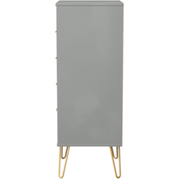 Crowndale Diamond 5 Drawer Dusk Grey Tall Bedside Cabinet Ready Assembled - thumbnail 3