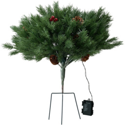 Living and Home Pre-Lit Christmas Planter Bush with Red Berries and Pinecones 51.5cm - thumbnail 1