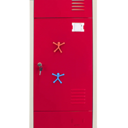 MonsterShop 3 Door Red Metal Storage Locker - thumbnail 4
