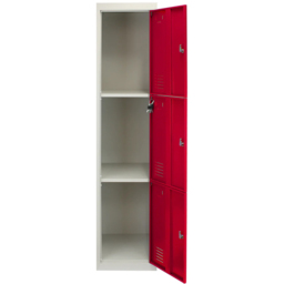 MonsterShop 3 Door Red Metal Storage Locker - thumbnail 3